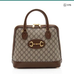 Gucci GG Supreme Horsebit Medium Top Handle Bag